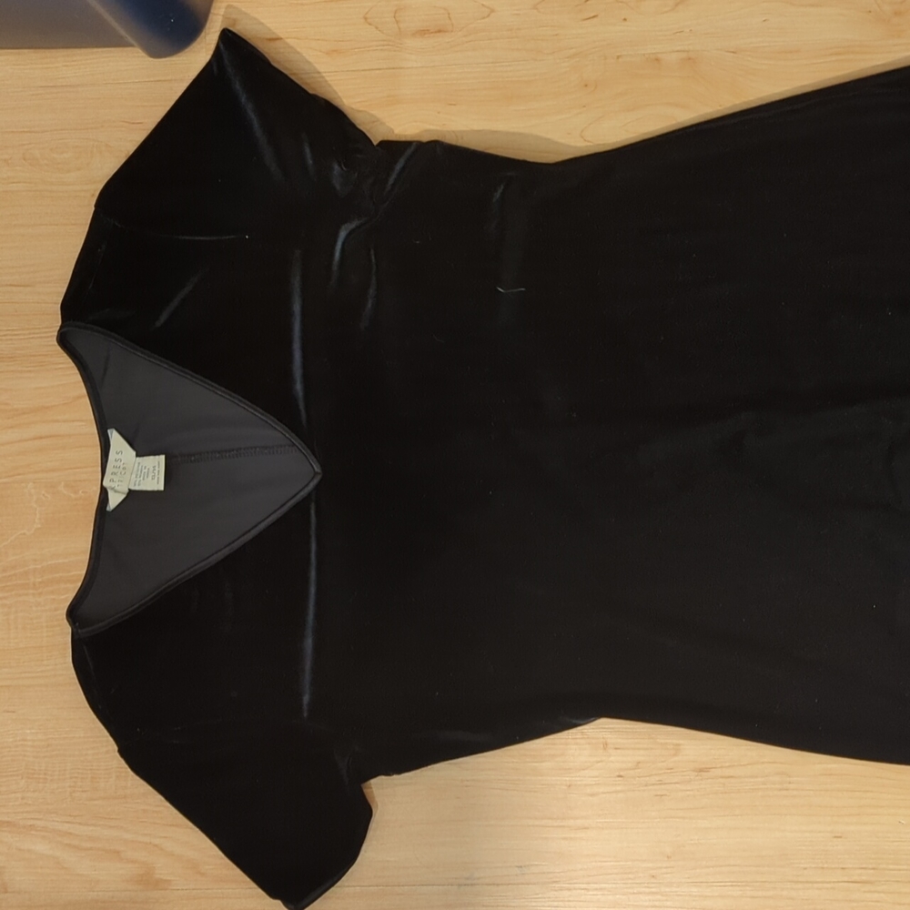 Vintage Express Tricot 13/14 Black Stretch Velvet Sheath Dress